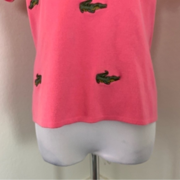 Alexandra Bartlett Alligator Pink Knit Top Womens L Crocodile Novelty Shirt - Picture 15 of 15